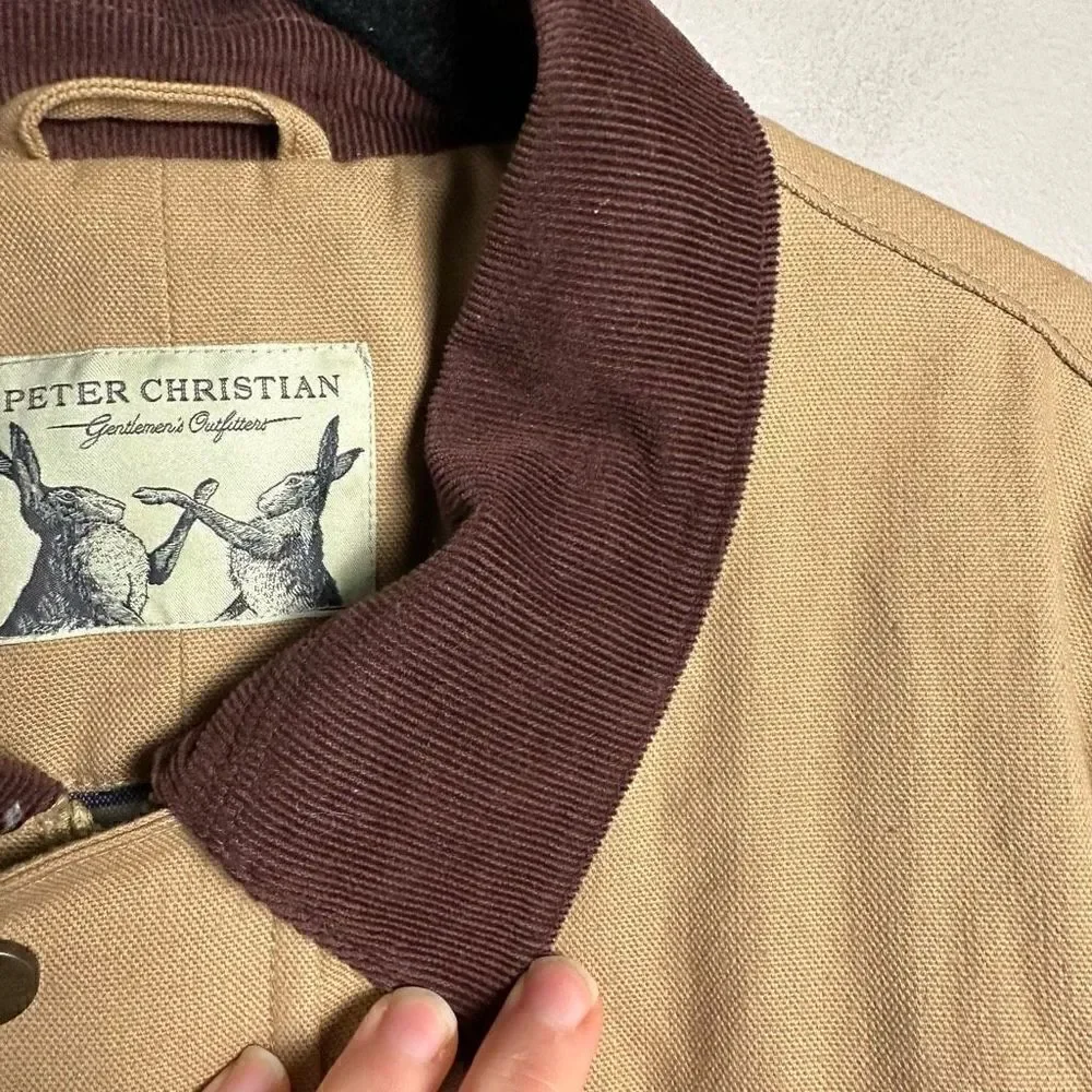 Peter Christian tan cotton canvas barn coat 42